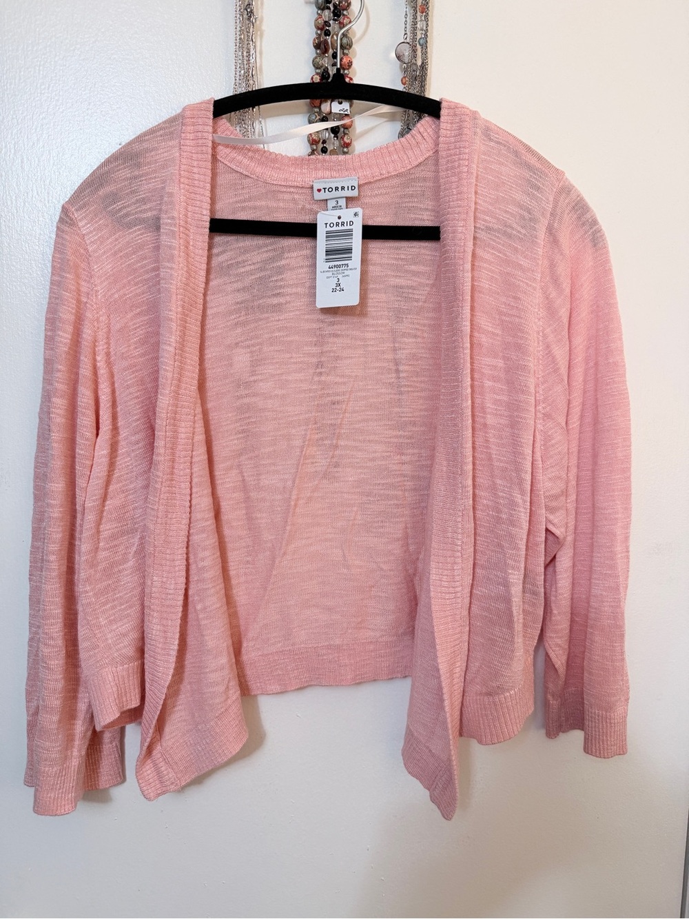 torrid Light Pink Open-Front Draped Cardigan